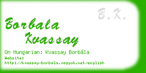 borbala kvassay business card